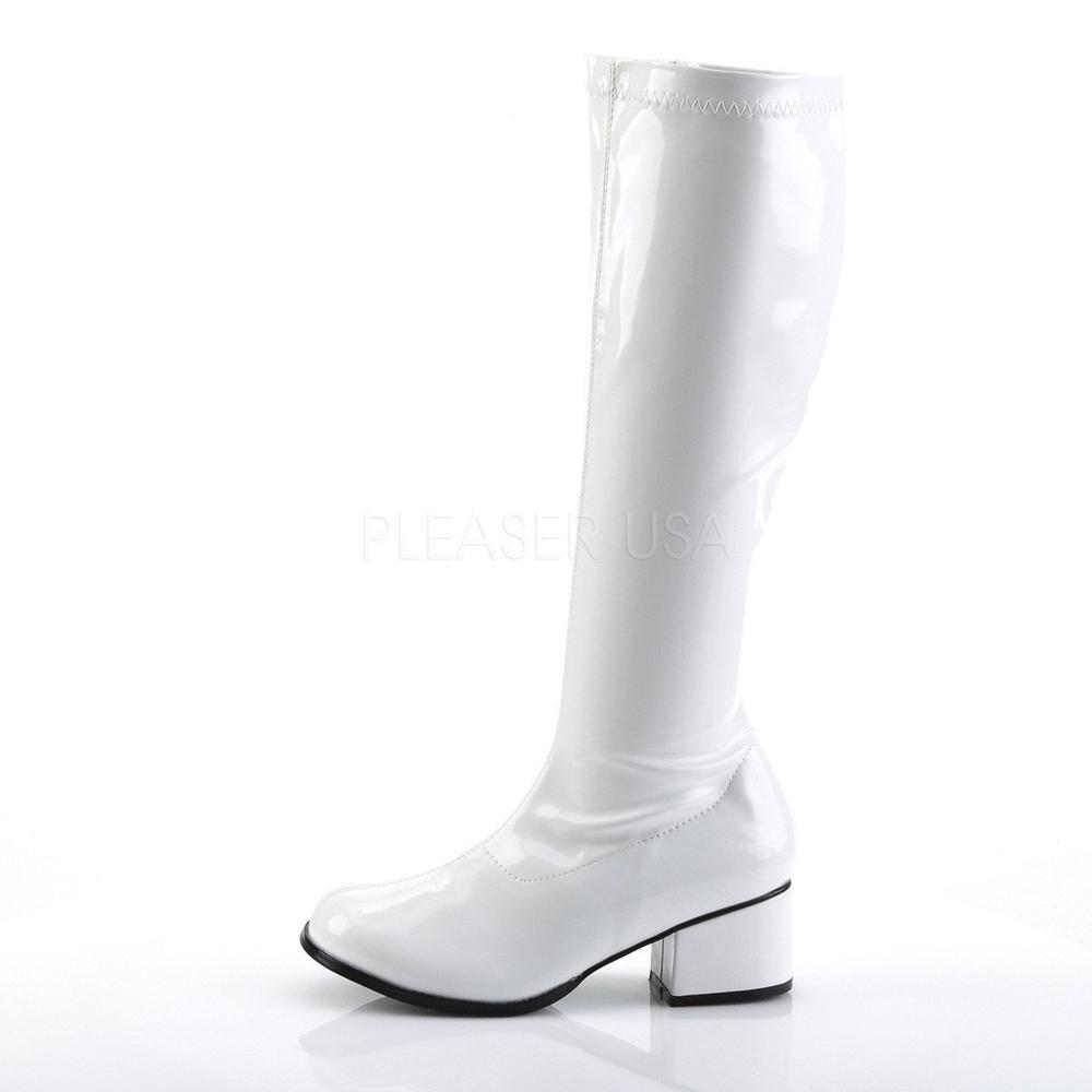SS-RETRO-300 Go Go Boot | White Patent-Footwear-Pleaser Brand-White-10-Patent-SEXYSHOES.COM