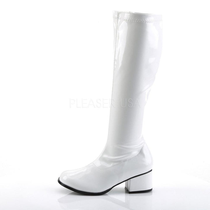 SS-RETRO-300 Go Go Boot | White Patent-Footwear-Pleaser Brand-White-10-Patent-SEXYSHOES.COM