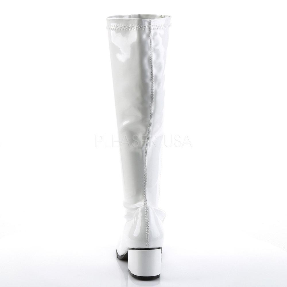 SS-RETRO-300 Go Go Boot | White Patent-Footwear-Pleaser Brand-White-10-Patent-SEXYSHOES.COM