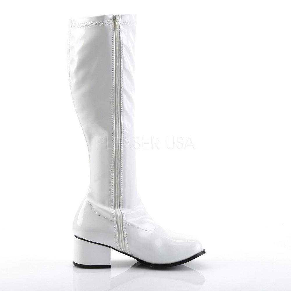 SS-RETRO-300 Go Go Boot | White Patent-Footwear-Pleaser Brand-White-10-Patent-SEXYSHOES.COM