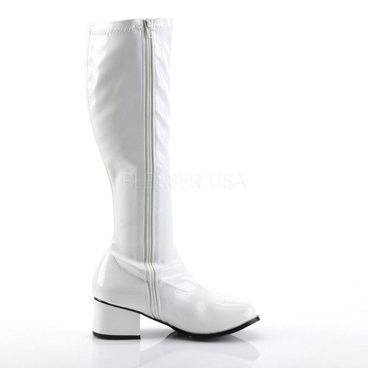 SS-RETRO-300 Go Go Boot | White Patent-Footwear-Pleaser Brand-White-10-Patent-SEXYSHOES.COM