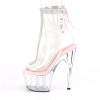 SS-STARDUST-1018C-2RS Exotic Ankle Boot | Clear Vinyl-Footwear-Pleaser Brand-Clear-5-Vinyl-SEXYSHOES.COM