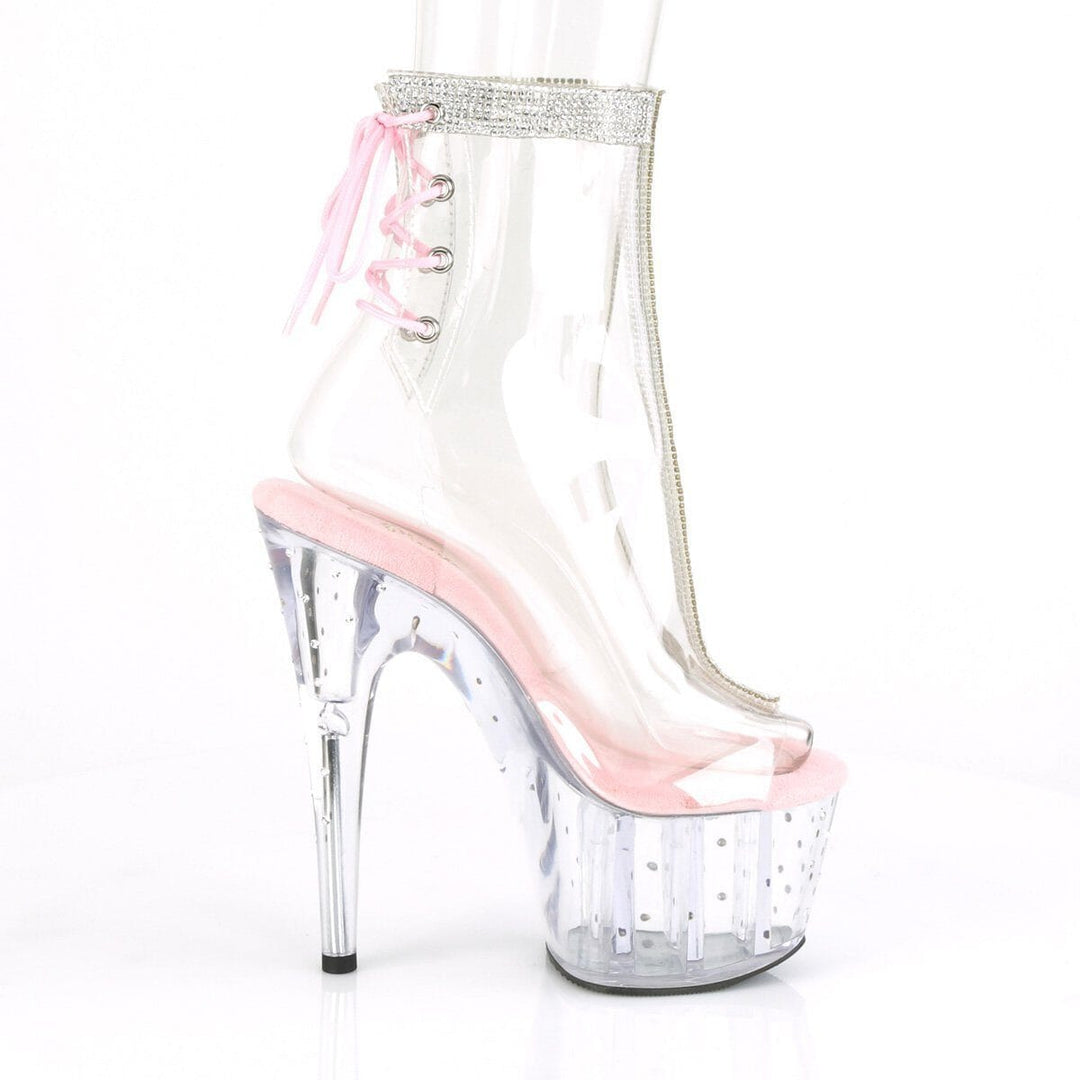 SS-STARDUST-1018C-2RS Exotic Ankle Boot | Clear Vinyl-Footwear-Pleaser Brand-Clear-5-Vinyl-SEXYSHOES.COM
