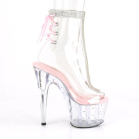 SS-STARDUST-1018C-2RS Exotic Ankle Boot | Clear Vinyl-Footwear-Pleaser Brand-Clear-5-Vinyl-SEXYSHOES.COM