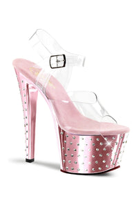 Pleaser STARDUST-708 Clear Vinyl Sandal in Clear Vinyl from SexyShoes.com