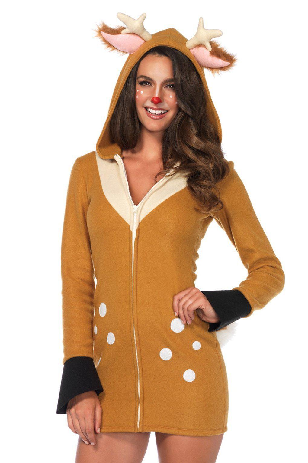 Sexy Fawn Costume Dress-Animal Costumes-Leg Avenue-Brown-S-SEXYSHOES.COM