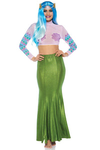 Leg Avenue Shimmer Spandex Mermaid Skirt in Green  from SexyShoes.com