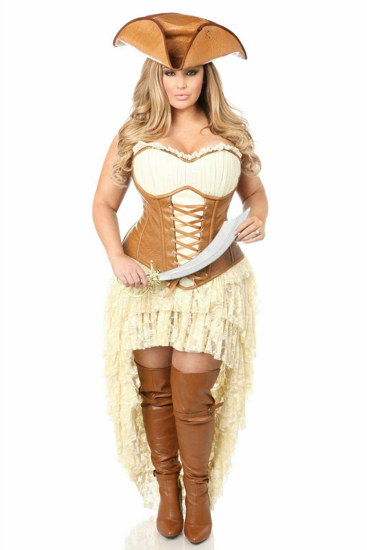 Top Drawer 4 PC Sexy Pirate Corset Costume-Pirate Costumes-SEXYSHOES.COM
