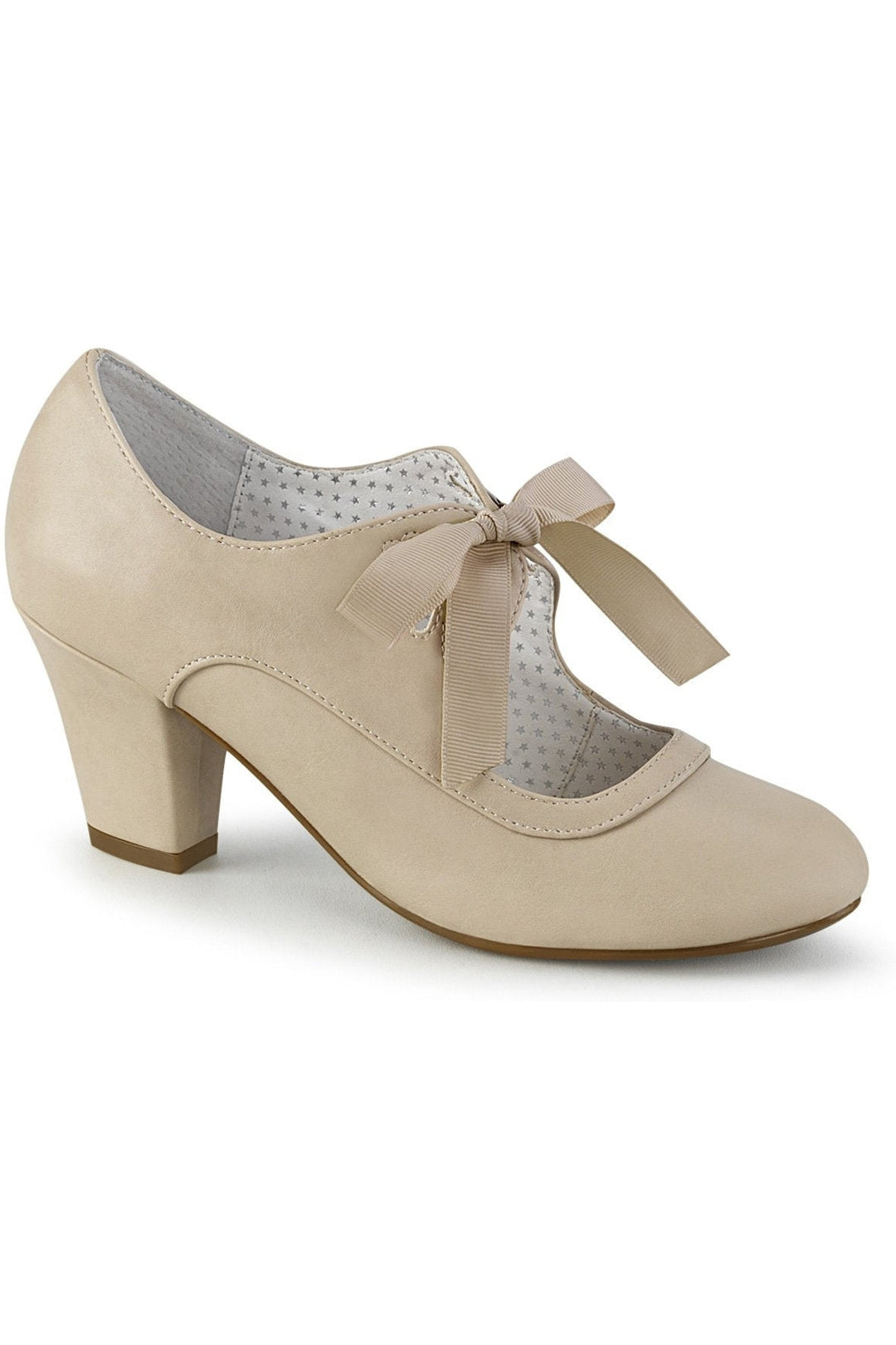 WIGGLE-32 Pump | Nude Faux Leather-Pumps-Pin Up Couture-Nude-6-Faux Leather-SEXYSHOES.COM
