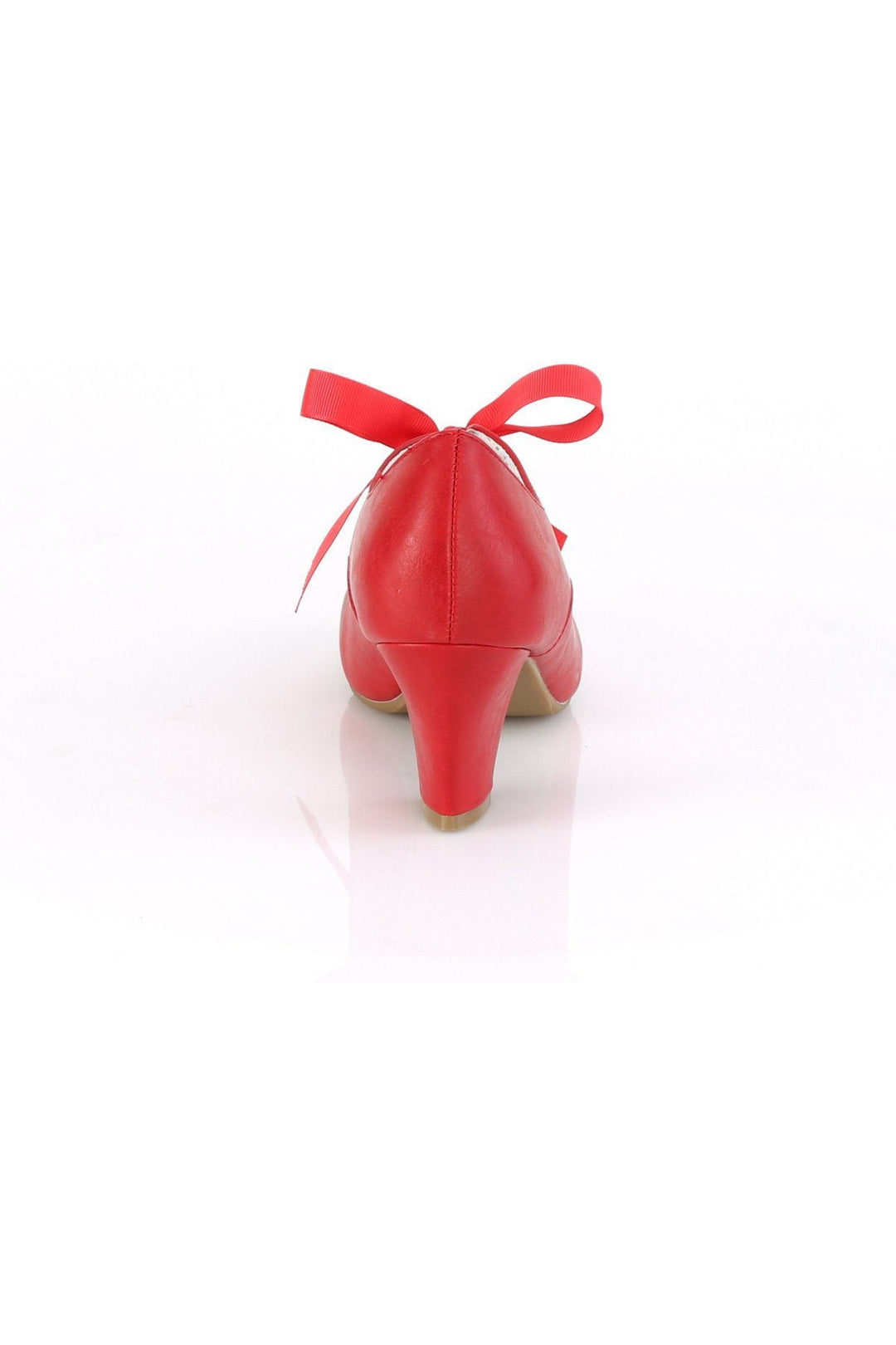 WIGGLE-32 Pump | Red Faux Leather-Pumps-Pin Up Couture-SEXYSHOES.COM