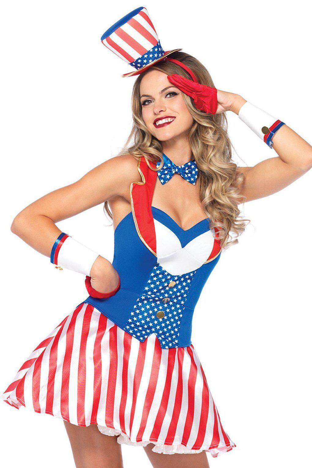 Yanky Doodle Darlin Costume-Military Costumes-Leg Avenue-Multi-XL-SEXYSHOES.COM