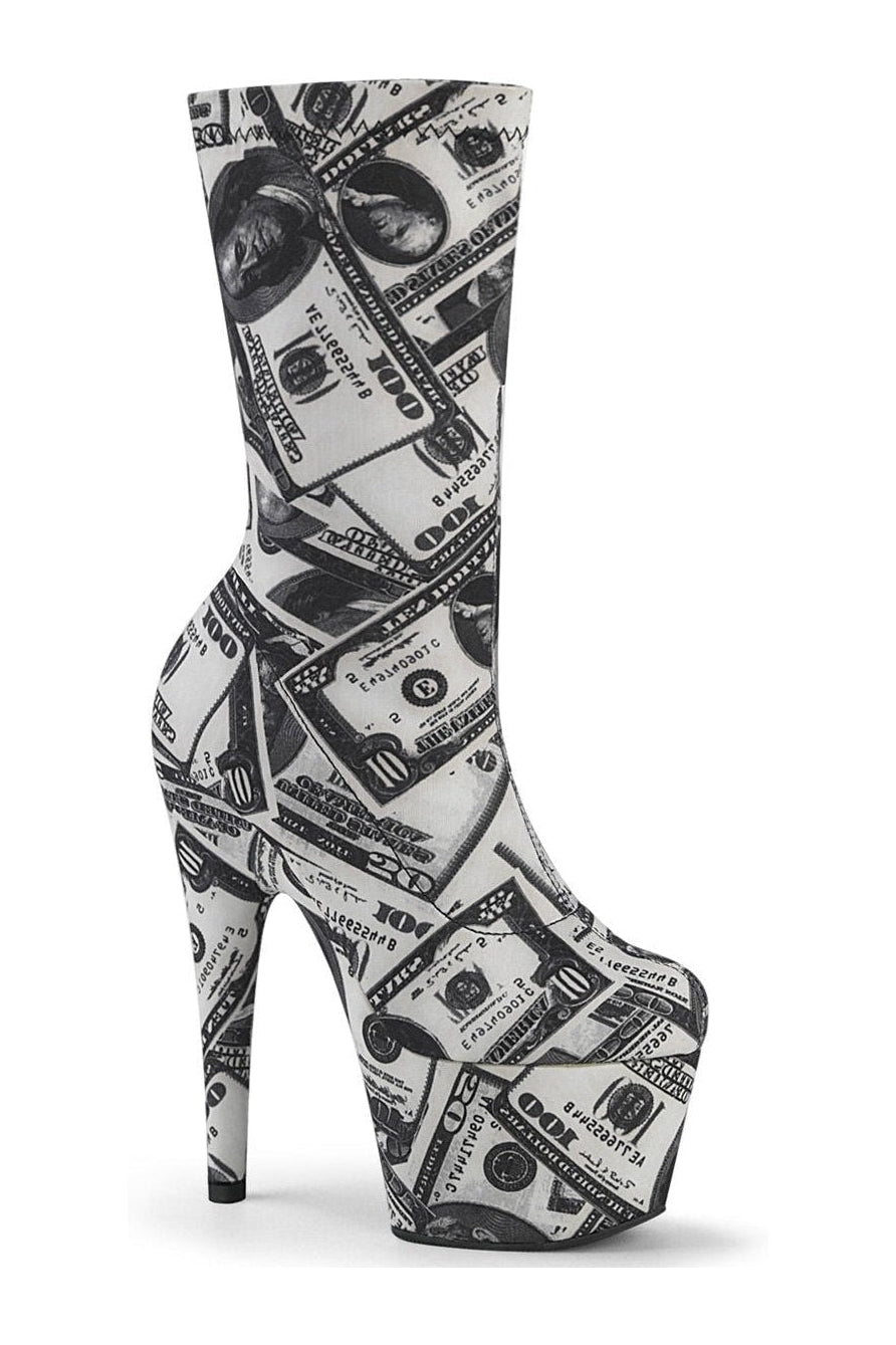 Pleaser ADORE-1002DP Exotic Boot in White Fabric from SexyShoes.com