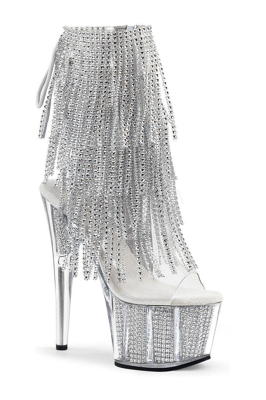 Pleaser Clear Ankle Boots Platform Stripper Shoes | Buy at Sexyshoes.com