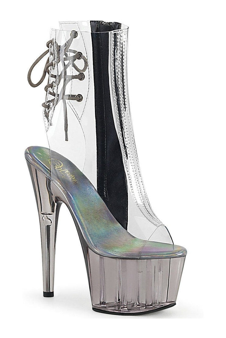 Pleaser Clear Ankle Boots Platform Stripper Shoes | Buy at Sexyshoes.com
