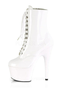 Pleaser ADORE-1020 Platform Ankle Boot in White Patent