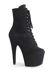 Pleaser ADORE-1020FS Platform Ankle Boot in Black Faux Leather from SexyShoes.com