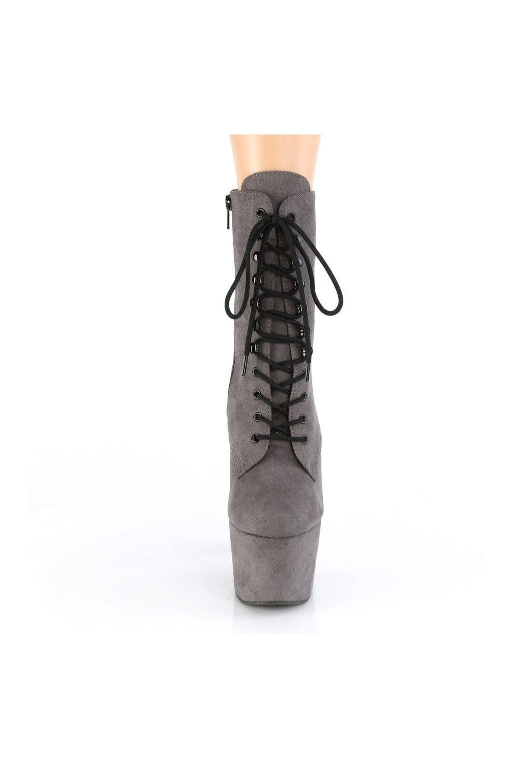 Pleaser ADORE-1020FS Exotic Ankle Boot in Grey Faux Suede