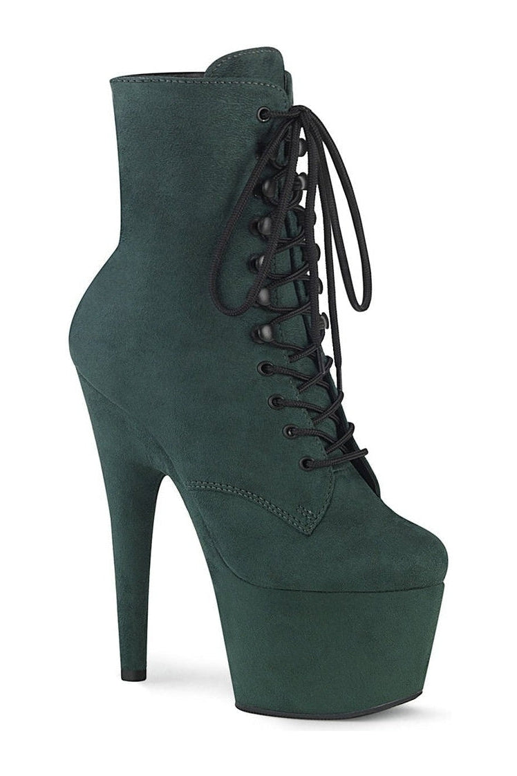Pleaser ADORE-1020FS Exotic Boot in Green Faux Suede from SexyShoes.com