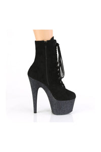 Pleaser ADORE-1020FSMG Exotic Ankle Boot in Black Faux Suede
