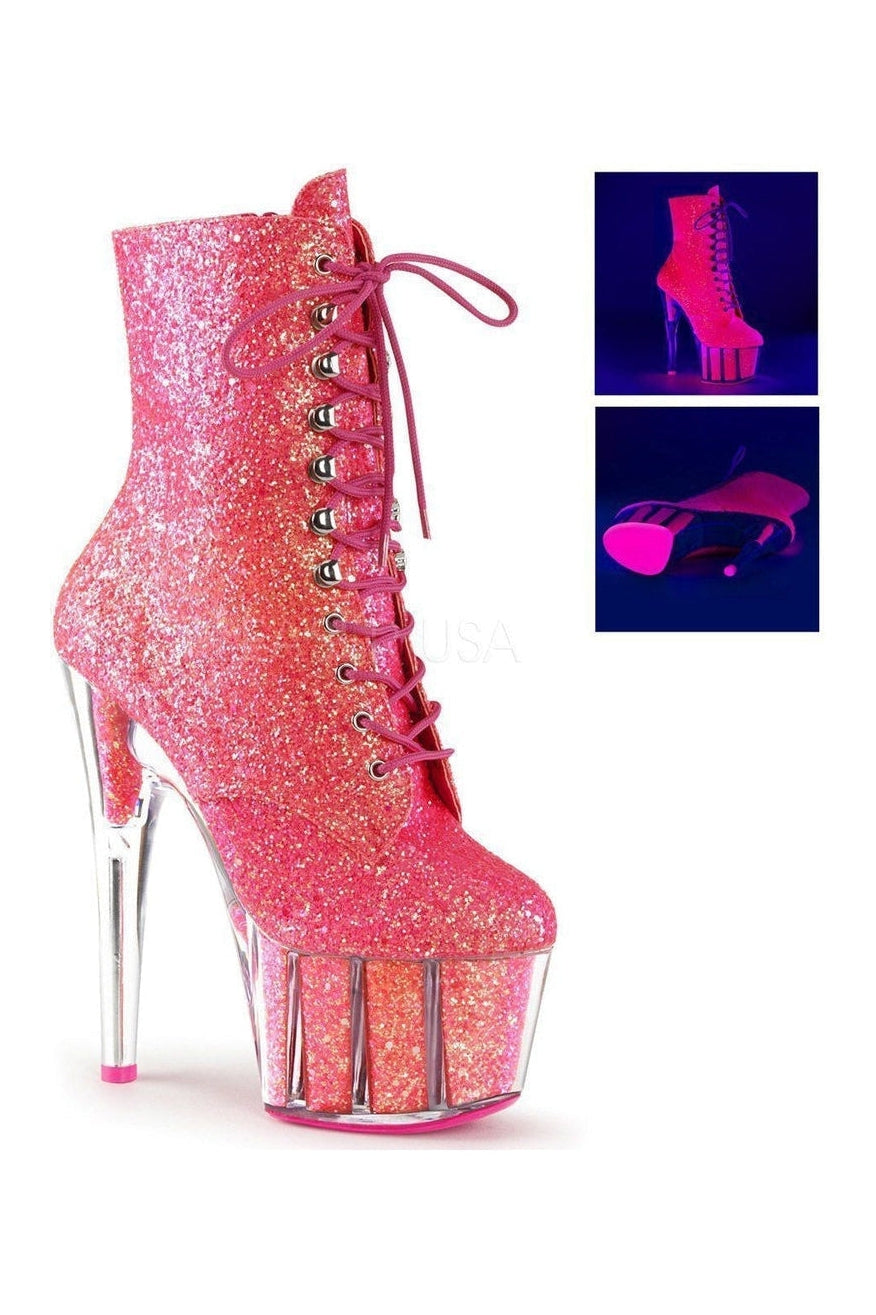 Pleaser ADORE-1020G Platform Boot in Neon Glitter from SexyShoes.com