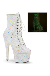 Pleaser ADORE-1020GDLG Exotic Boot in White Glitter from SexyShoes.com
