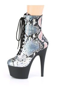 Pleaser ADORE-1020SP Exotic Boot in Silver Faux Leather