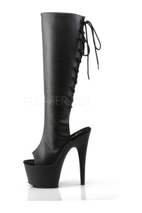 Pleaser ADORE-2018 Platform Boot in Black Faux Leather