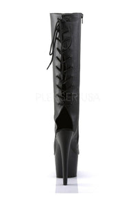 Pleaser ADORE-2018 Platform Boot in Black Faux Leather