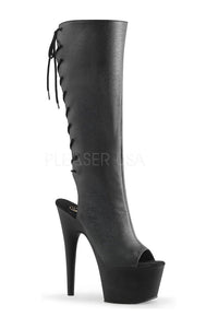 Pleaser ADORE-2018 Platform Boot in Black Faux Leather from SexyShoes.com