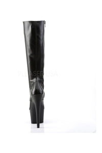 Pleaser ADORE-2023 Platform Boot in Black Faux Leather