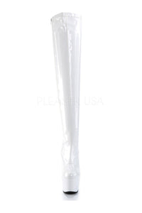 Pleaser ADORE-3000 Platform Boot in White Patent