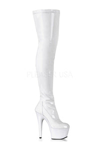 Pleaser ADORE-3000 Platform Boot in White Patent from SexyShoes.com