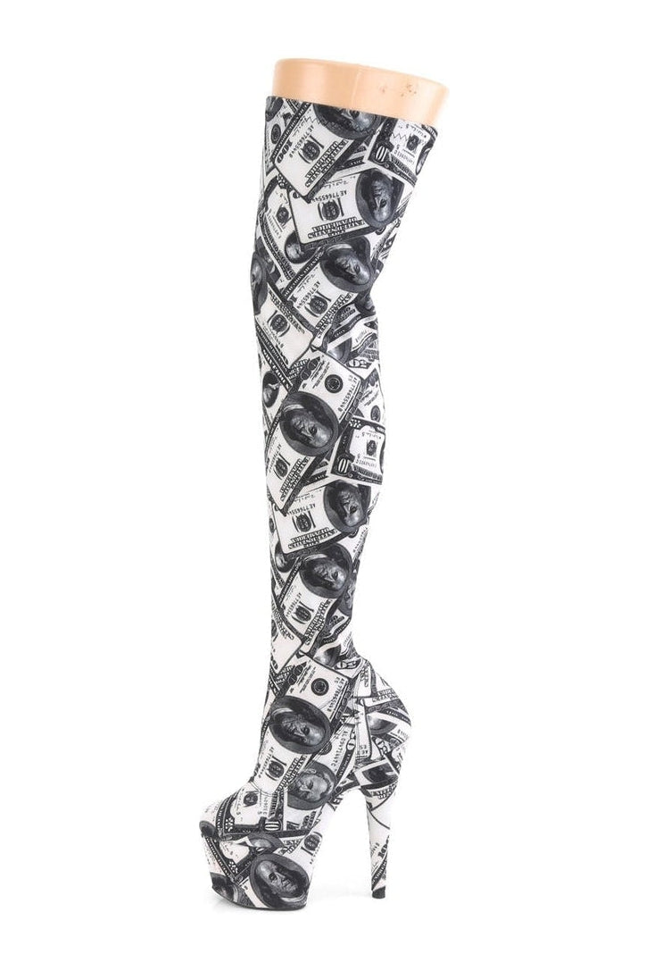 Pleaser ADORE-3000DP Exotic Boot in White Fabric