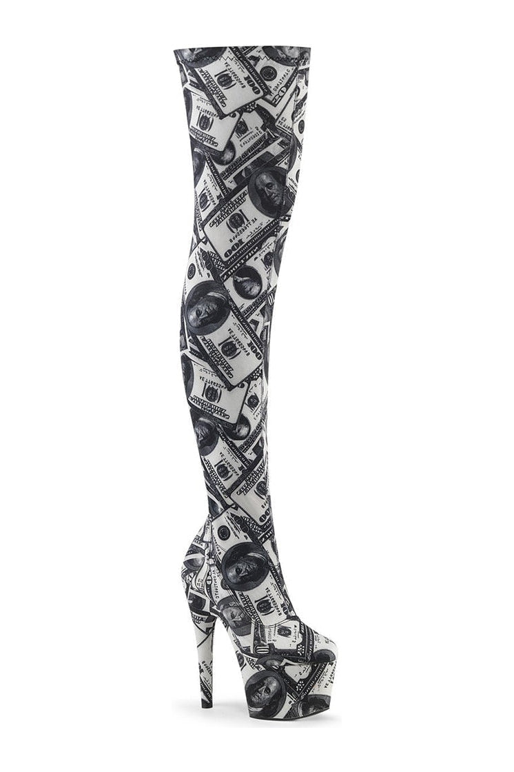 Pleaser White Thigh Boots Platform Stripper Shoes | Buy at Sexyshoes.com