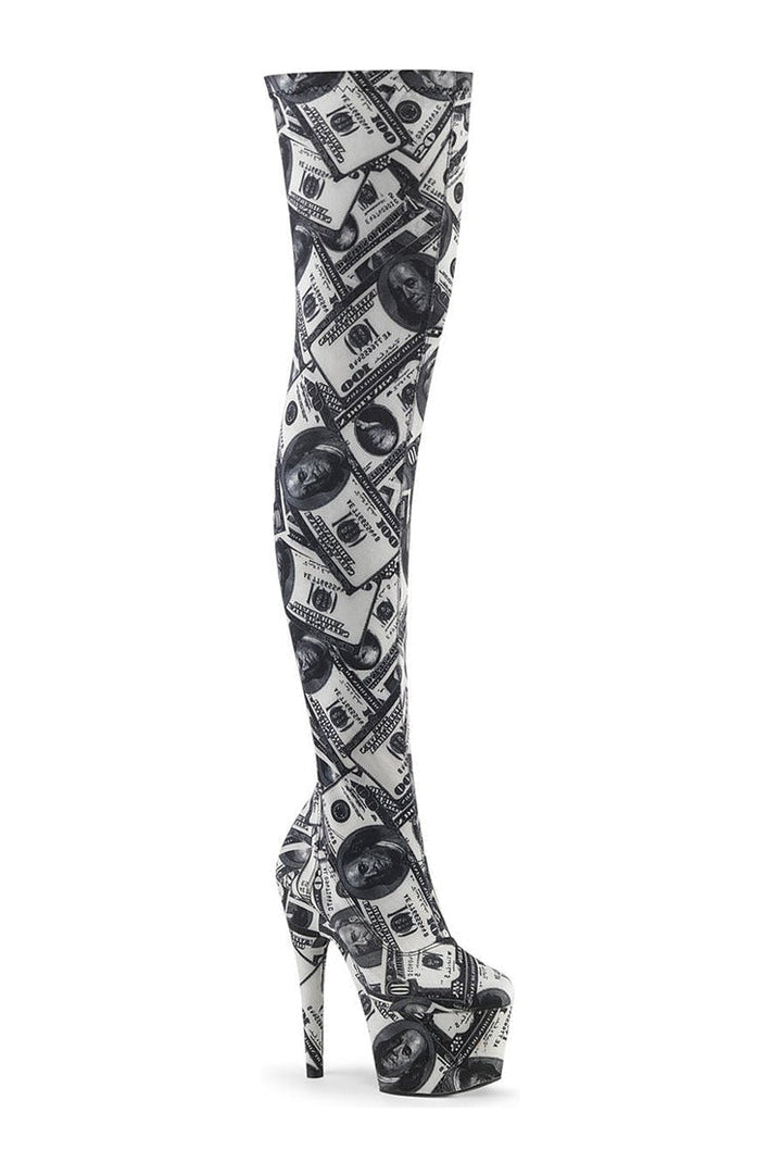 Pleaser White Thigh Boots Platform Stripper Shoes | Buy at Sexyshoes.com