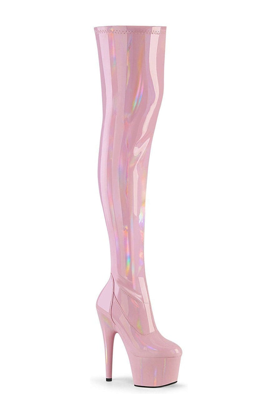 Pleaser Pink Thigh Boots Platform Stripper Shoes | Buy at Sexyshoes.com