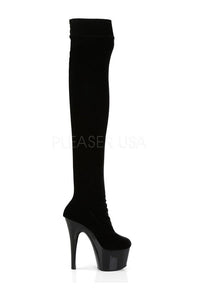 Pleaser ADORE-3002 Platform Boot in Black Velvet