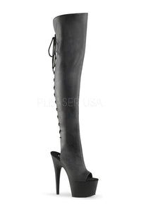 Pleaser ADORE-3019 Platform Boot in Black Faux Leather from SexyShoes.com