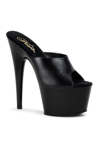 Pleaser ADORE-701 Platform Slide in Black Genuine Leather from SexyShoes.com