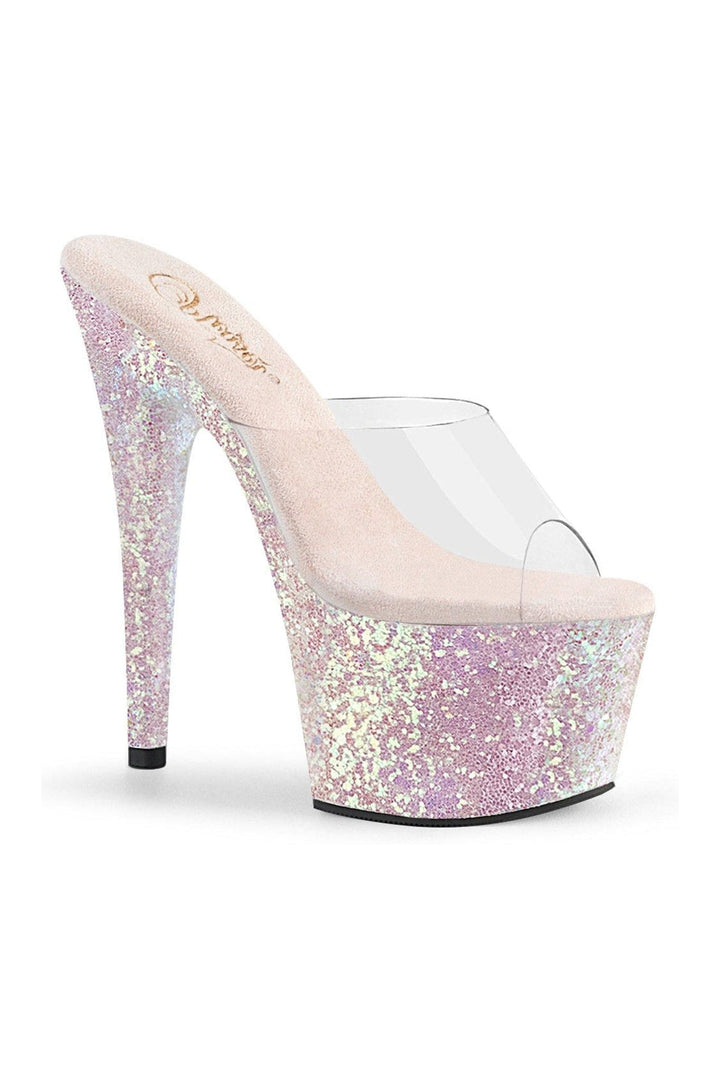 ADORE-701LG Stripper Slide | Clear Vinyl-Slides-Pleaser-Clear-7-Vinyl-SEXYSHOES.COM