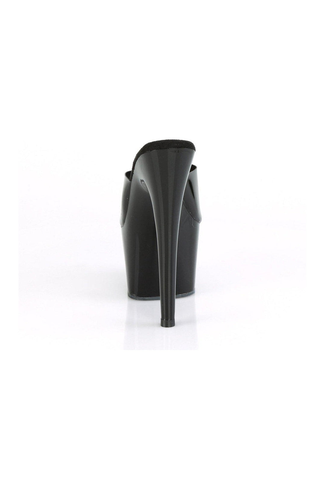 ADORE-701N Stripper Slide | Black Faux Leather-Slides-Pleaser-SEXYSHOES.COM