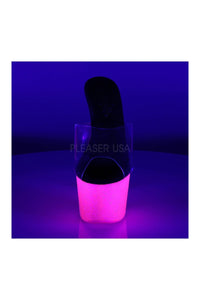 Pleaser ADORE-701UVG Platform Slide in Clear Vinyl