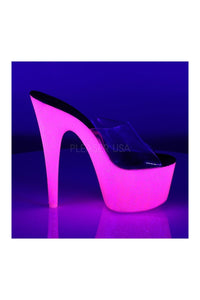 Pleaser ADORE-701UVG Platform Slide in Clear Vinyl