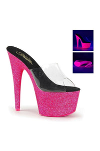 Pleaser ADORE-701UVG Platform Slide in Clear Vinyl from SexyShoes.com