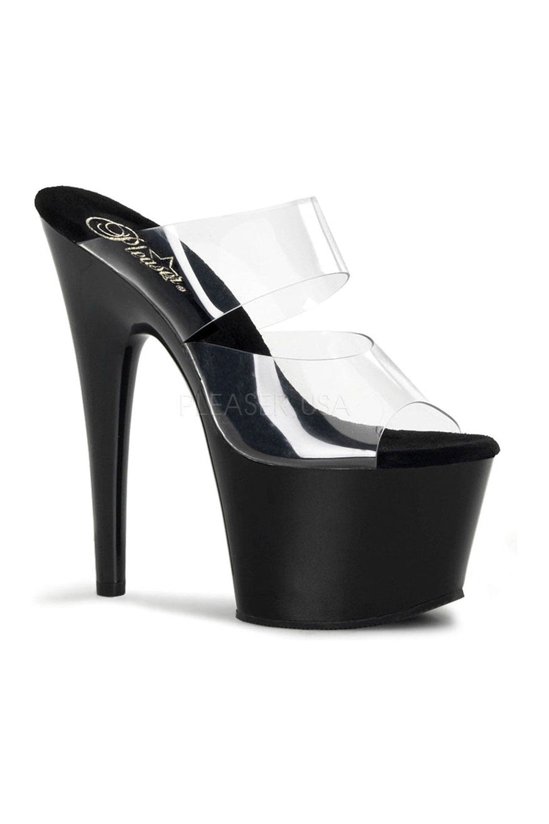 Pleaser Black Slides Platform Stripper Shoes | Buy at Sexyshoes.com