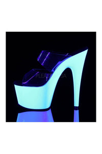 Pleaser ADORE-702UV Platform Slide in Clear Vinyl
