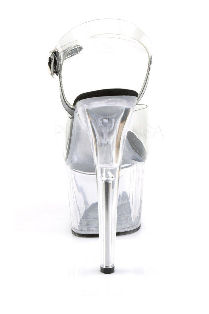 Pleaser ADORE-708 Platform Sandal in Black Vinyl