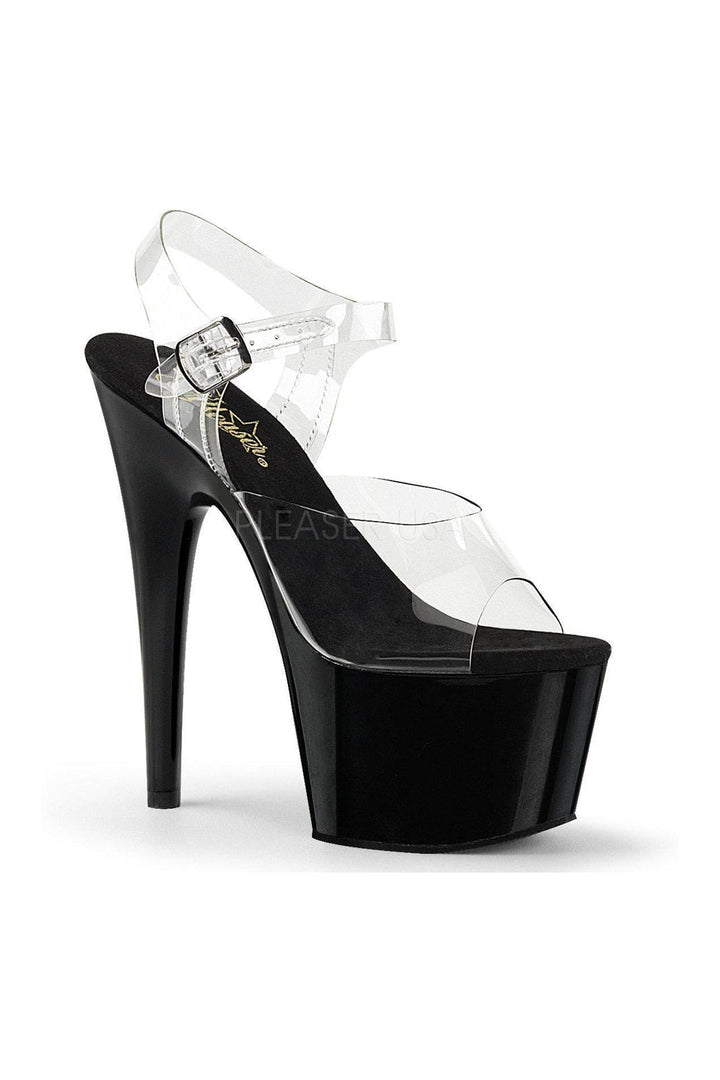 Pleaser ADORE-708 Platform Sandal in Clear Vinyl from SexyShoes.com