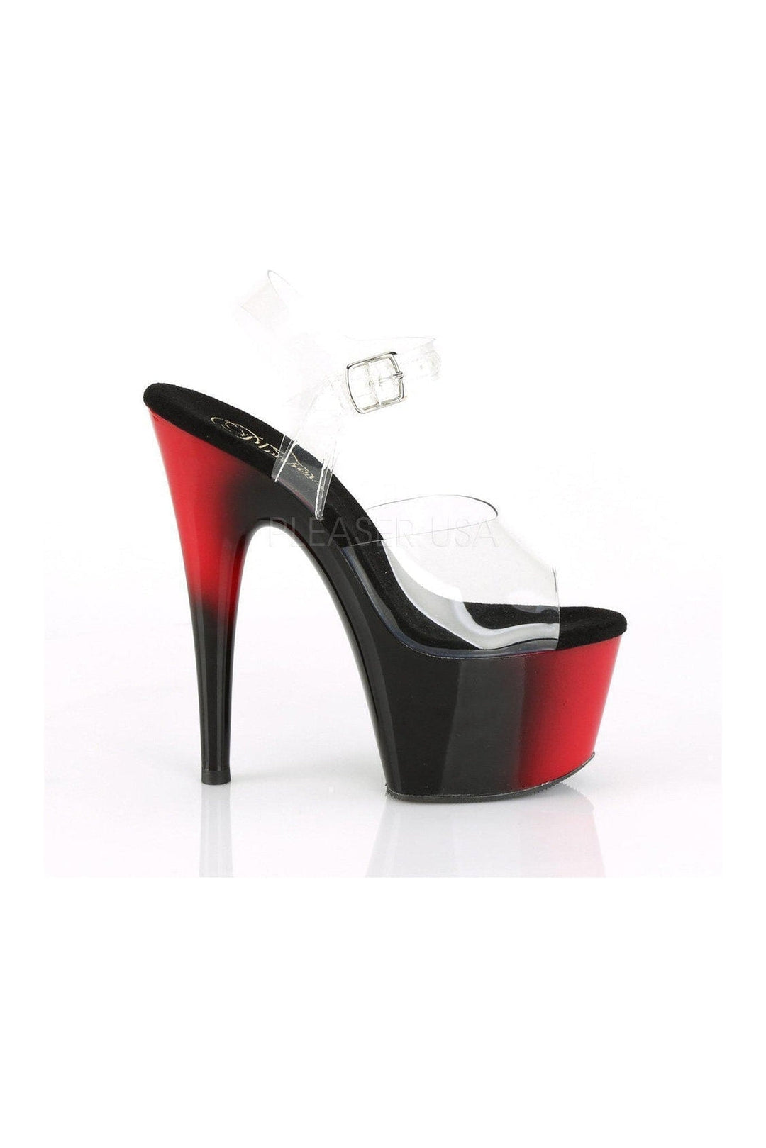 Pleaser ADORE-708BR Platform Sandal in Clear Vinyl