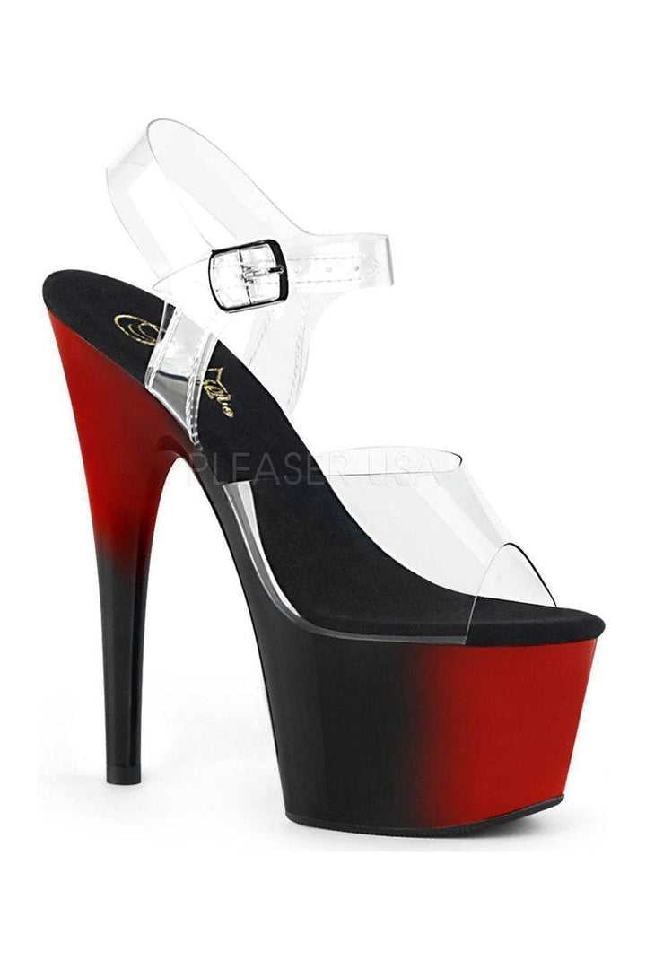 Pleaser ADORE-708BR Platform Sandal in Clear Vinyl from SexyShoes.com